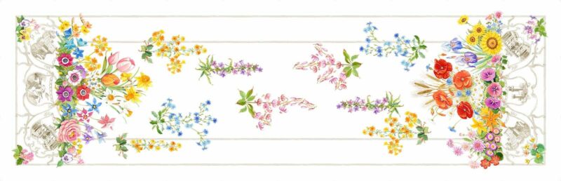 Løper "Floralia", 100% lin, 45x170 cm - Bilde 2
